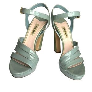 Miu Miu Sandals Patent Teal Women’s
